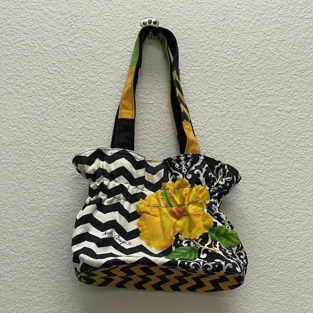 Sandy Clough Bag Handbag Lunchbag Purse Carrier Floral Sequins Tote Shoulder
